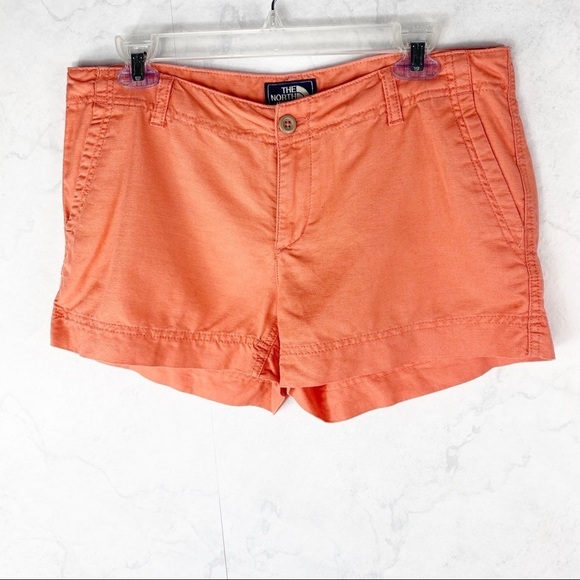 [The North Face] Classic Orange Linen Shorts - Picture 1 of 2